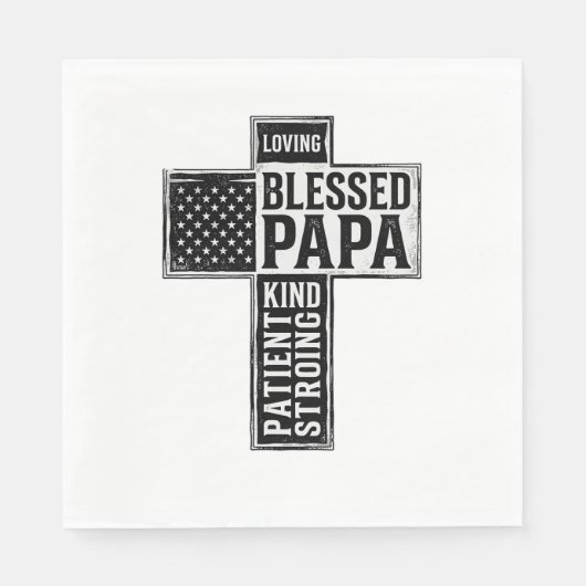 Serviette En Papier Papa béni Croix Christian Vintage Typographie De (Devant)