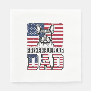 Serviette En Papier Papa Bouledogue Français Patriote Vintage