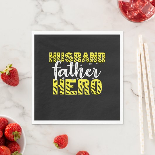Serviette En Papier Papa Cadeau Mari Père Héros (En situation)