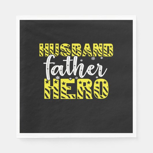 Serviette En Papier Papa Cadeau Mari Père Héros (Devant)
