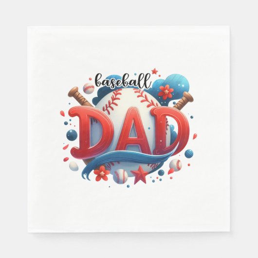 Serviette En Papier Papa de baseball (Devant)