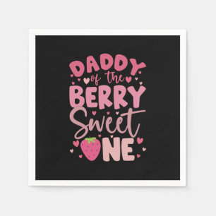 Serviette En Papier Papa de la douce fraise d'anniversaire