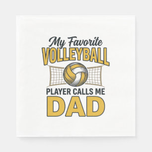Serviette En Papier Papa de volley Mon joueur préféré m'appelle Papa D