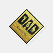 Serviette En Papier Papa Elegant Noir avec or Metallic BG Père Enfant (Coin)