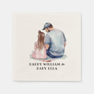 Serviette En Papier Papa et fille personnalisés (8)