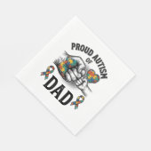 Serviette En Papier Papa fièrement autiste Vintage Gravure Chemise de  (Coin)