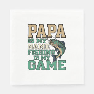 Serviette En Papier Papa la pêche est mon jeu conception de chemise vi
