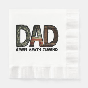 Serviette En Papier Papa - l'homme le mythe la légende Papa; père; gro