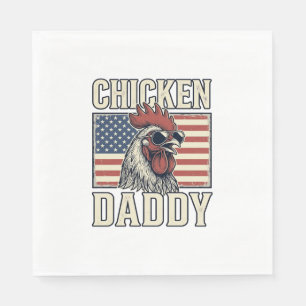 Serviette En Papier Papa Poule Coq Vintage Patriotique