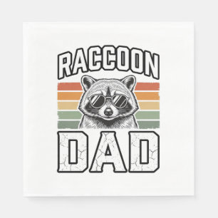 Serviette En Papier Papa Raton Laveur Gravure Vintage Design Vectoriel