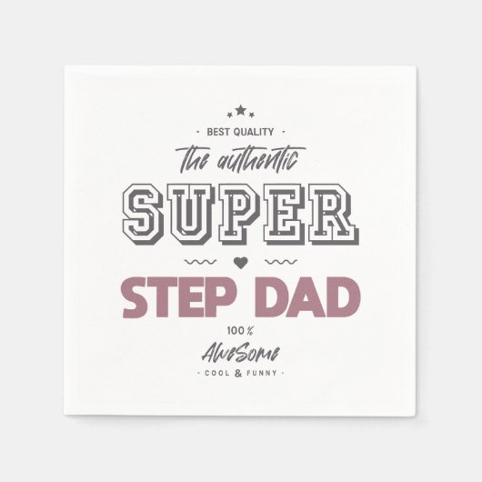 Serviette En Papier Papa super step authentique (Devant)