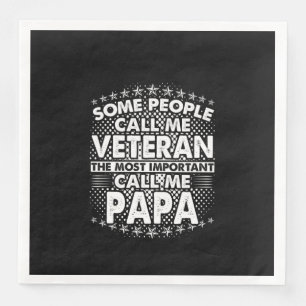 Serviette En Papier Papa vétéran Hommage militaire patriotique
