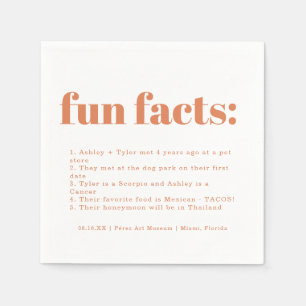 Serviette En Papier Papaya minimal moderne Fun Facts Mariage