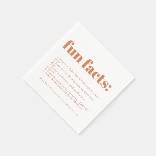 Serviette En Papier Papaya minimal moderne | Fun Facts Mariage (Coin)