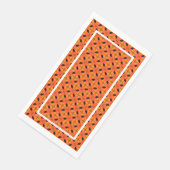 Serviette En Papier Papaya Orange et Black Tropical Motif (Coin)