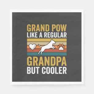 Serviette En Papier Papé Grand-père Amateur de Chien Rétro