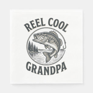 Serviette En Papier Papé Super Cool Grand-Père Vintage Pêche Chemise B
