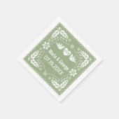 Serviette En Papier Pape vert Sage picado inséparables mariage (Coin)