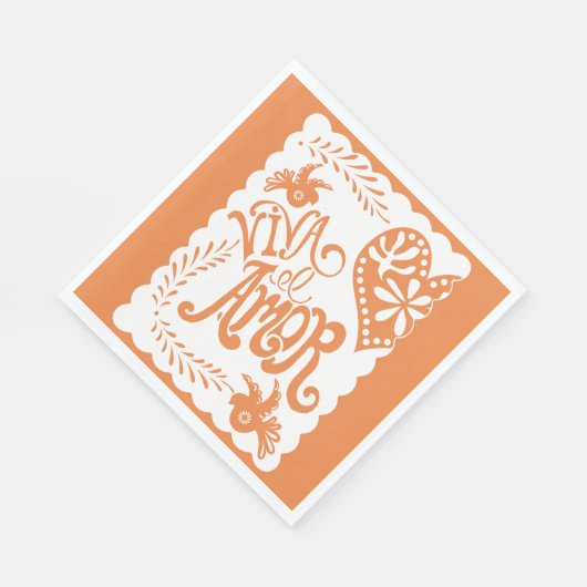 Serviette En Papier Papel Picado Citrus Orange Fiesta Bannière Mariage (Coin)
