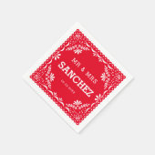 Serviette En Papier Papel Picado Colorful Papier Mariage mexicain (Coin)