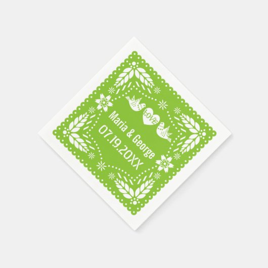 Serviette En Papier Papel picado inséparables citron vert mariage fies (Coin)