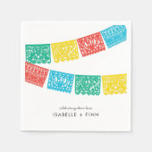 Serviette En Papier Papel Picado moderne | FÊTE DES MARIÉES MARIAGE (Devant)