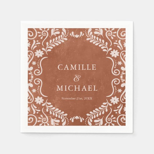 Serviette En Papier Papel Picado Papier Mariage mexicain (Devant)