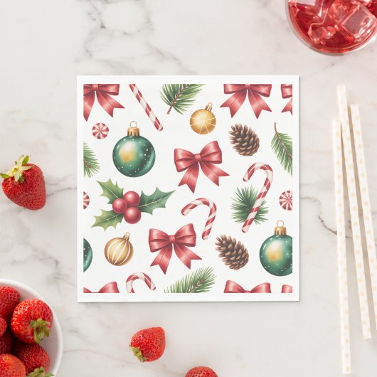 Serviette En Papier Paper Napkin-Christmas Tableware (En situation)