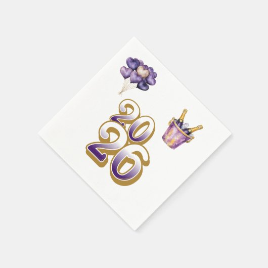 Serviette En Papier Paper Napkin-Happy New Year 2026 Tableware Set (Coin)