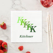 Serviette En Papier Paper Napkin - Initials with Name in Green (En situation)