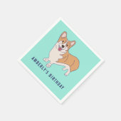 Serviette En Papier Paper Napkin Personalized Corgi Dog Birthday (Coin)