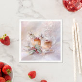 Serviette En Papier Paper Napkin-White Victorian Christmas (En situation)