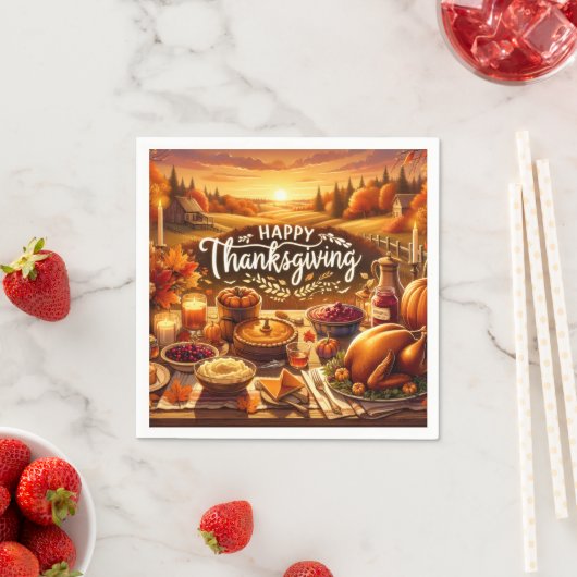 Serviette En Papier Paper napkins (En situation)