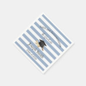 Serviette En Papier Paper Napkins Blue & White Stripe Graduate 2026 (Coin)