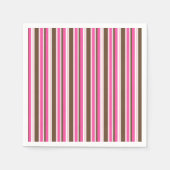 Serviette En Papier Paper Napkins, Brown & Pink Stripe (Devant)