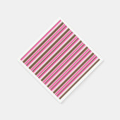 Serviette En Papier Paper Napkins, Brown & Pink Stripe (Coin)