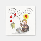 Serviette En Papier Paper Napkins, Fisherman Fishing Fish Clouds (Devant)