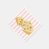Serviette En Papier Paper Napkins Pink & White Stripe Cheese  (Coin)