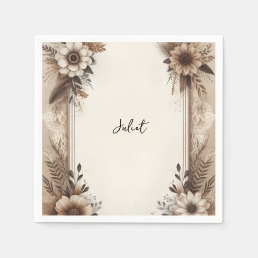 Serviette En Papier Papeterie d'automne en papier recyclé pour Baby Sh (Devant)