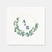 Serviette En Papier Papeterie de mariage à monogramme avec ampersand e (Devant)