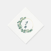 Serviette En Papier Papeterie de mariage à monogramme avec ampersand e (Coin)