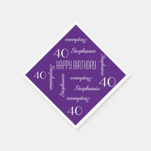 Serviette En Papier Papier, 40e anniversaire fête de répétition nom