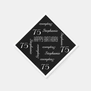 Serviette En Papier Papier, 75e anniversaire fête de répétition noms