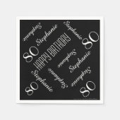 Serviette En Papier Papier, 80e anniversaire fête de répétition noms (Devant)