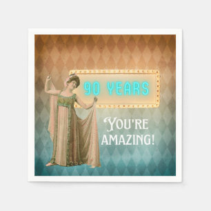 Serviette En Papier Papier 90e anniversaire chanteur vintage
