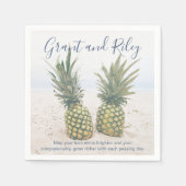 Serviette En Papier Papier à ananas de plage tropical (Devant)