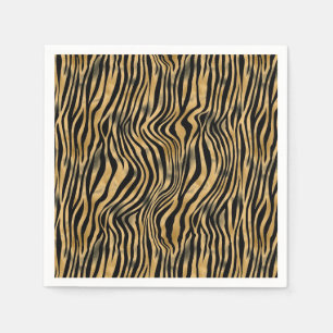 Serviette En Papier Papier à bande de tigre noir et or