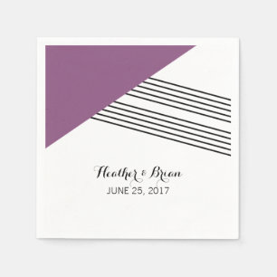 Serviette En Papier Papier à bande géométrique violet serviettes