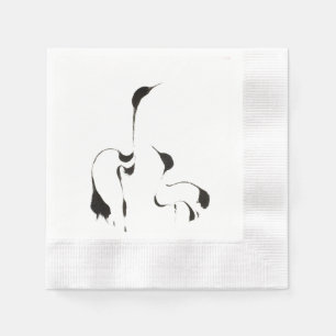 Serviette En Papier Papier à Cocktail blanc "Grues" serviettes