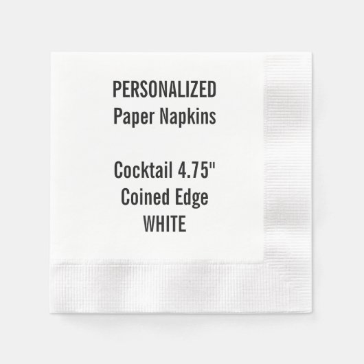 Serviette En Papier Papier à cocktail blanc personnalisé Napkin (Devant)